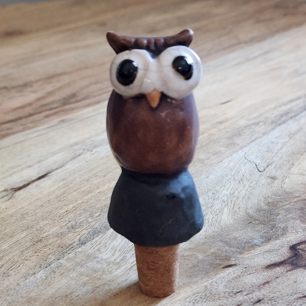 Owl  Cork Wine Bottle Stopper